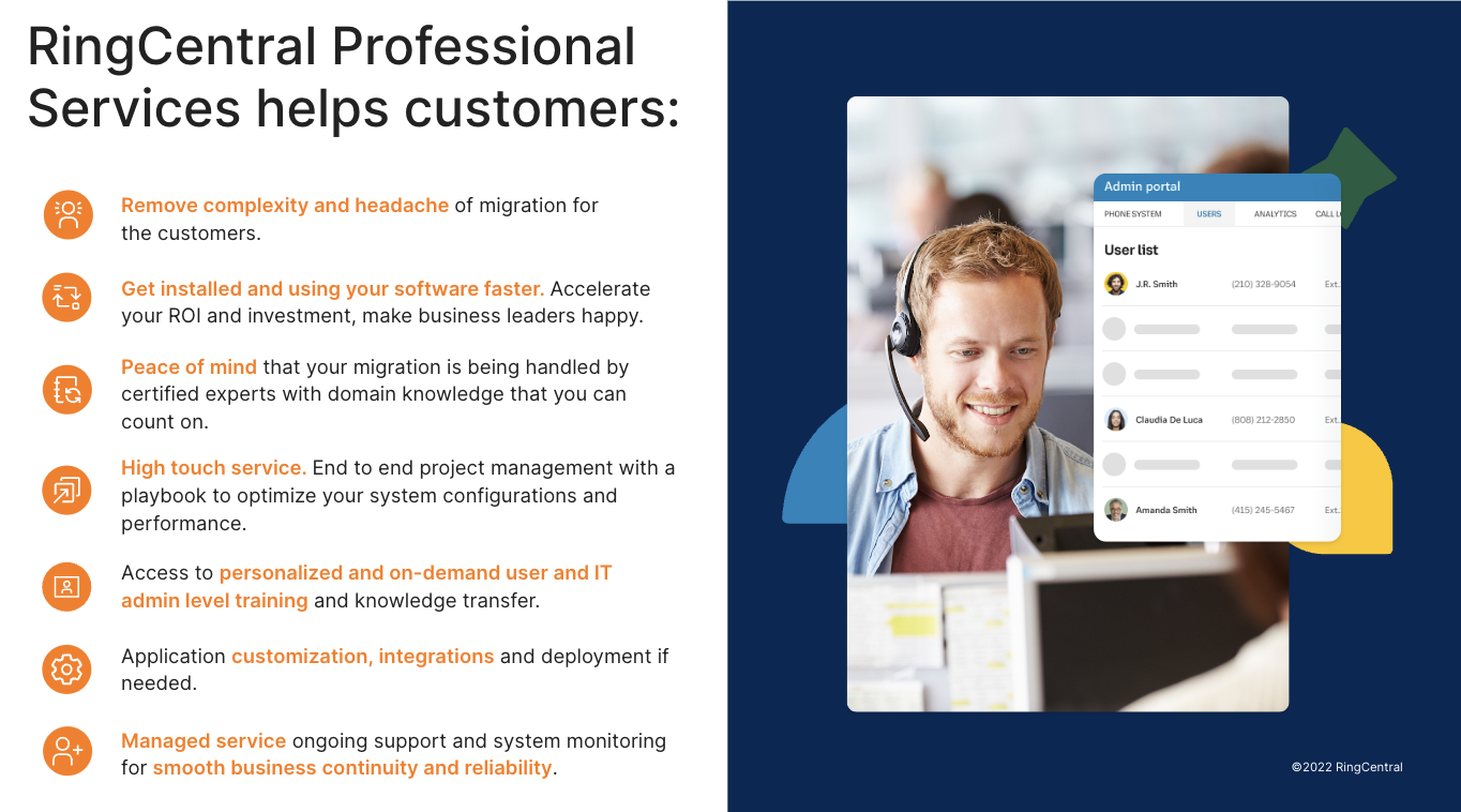 RingCentral Professional Services benefits in graphic form